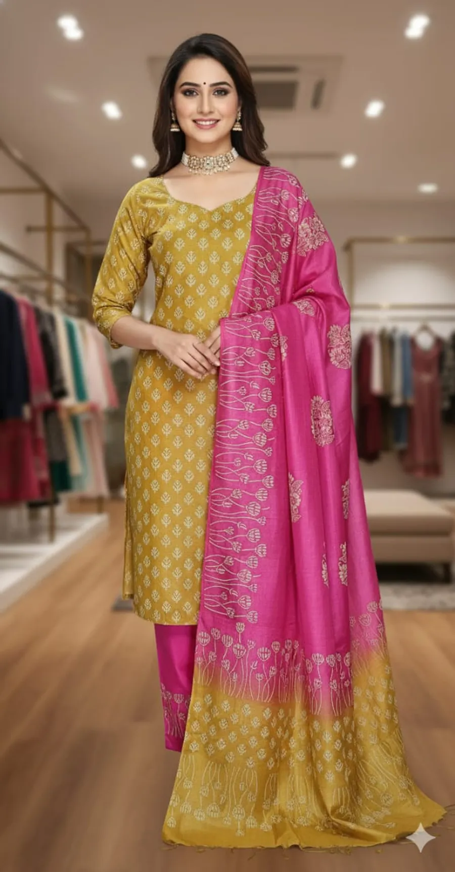Elegant Hand Block Printed Suit Set – Traditional Craft, Contemporary Style